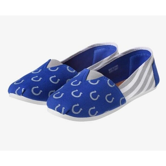 FOCO NFL Football Women's Indianapolis Colts‎ Canvas Slip On Shoe New with Tags - Picture 1 of 4